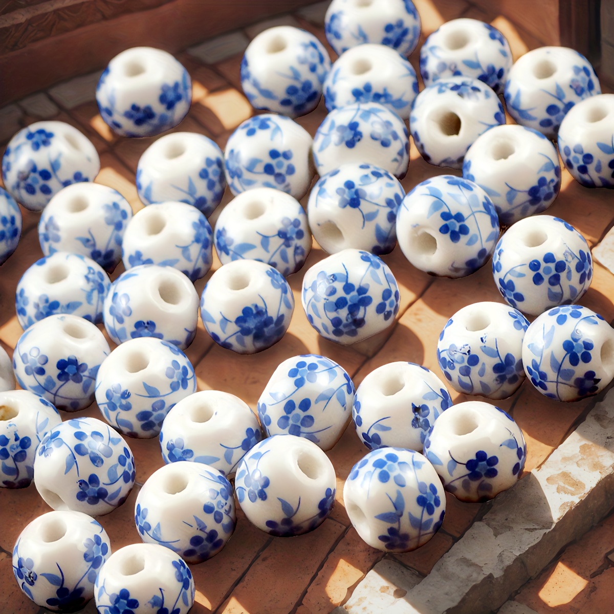 Chinese Style Ceramic Decorative Beads for DIY Jewelry